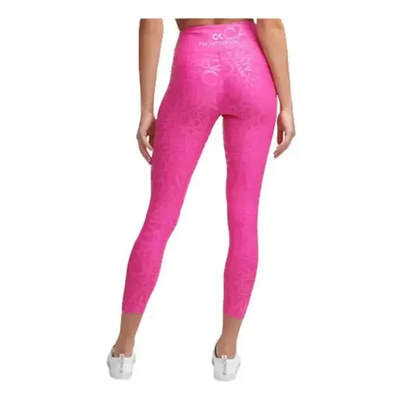 Calvin Klein Performance Women's Metallic-Print High-Waist 7/8Leggings XS - Picture 3 of 4